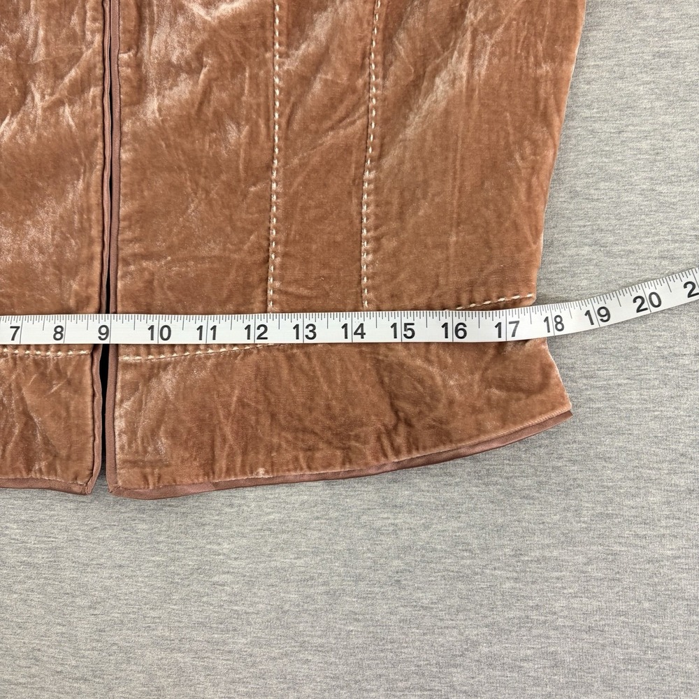 Gianni Bini Brown Velvet Hook Front Jacket Women's Large Rayon Silk Blend - Picture 11 of 12